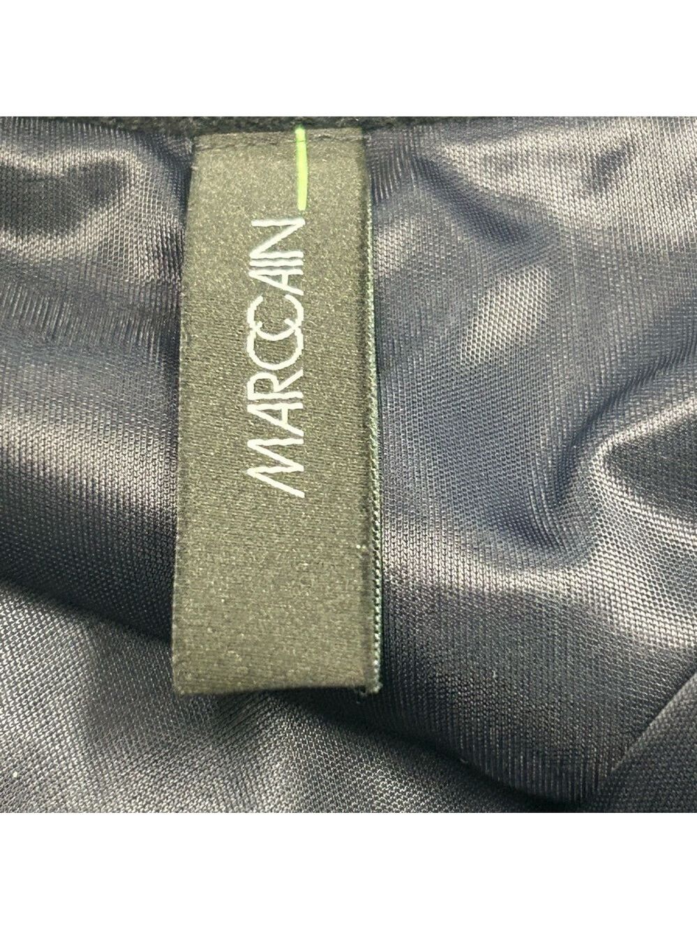 MARC Cain navy blue textured wool pencil skirt Sz XL/14 pull-on - Picture 4 of 12